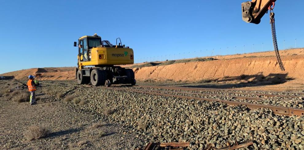 Obras de ampliación en la plataforma ferroviaria de Platea