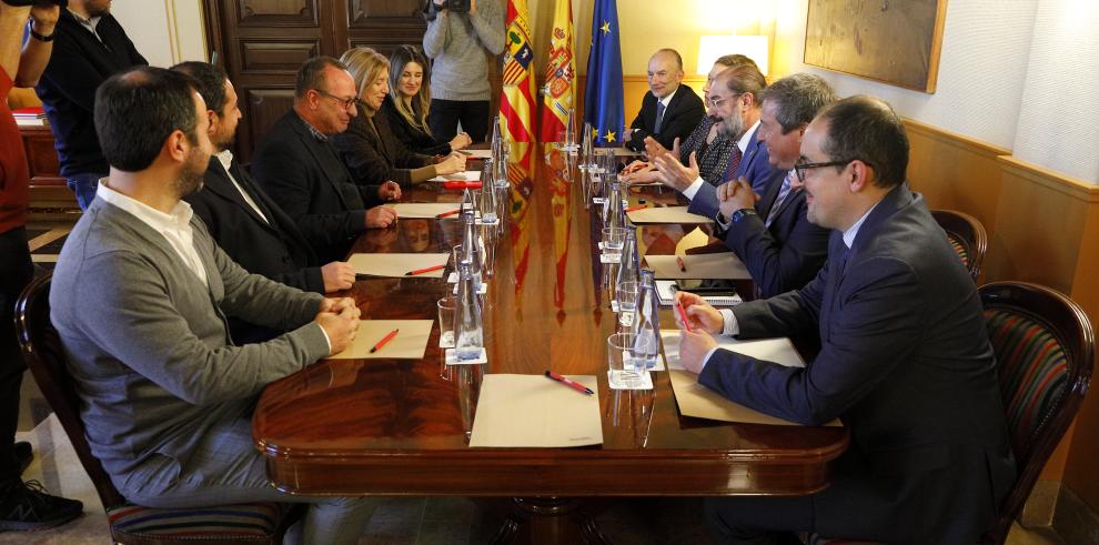 Lambán mantiene un encuentro con responsables de la empresa Scanmetals