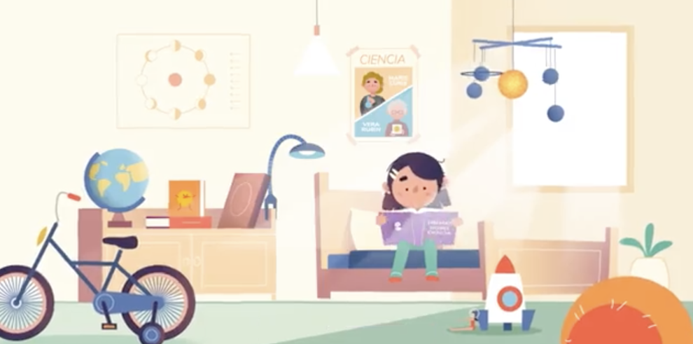 Mujer y niña en la ciencia