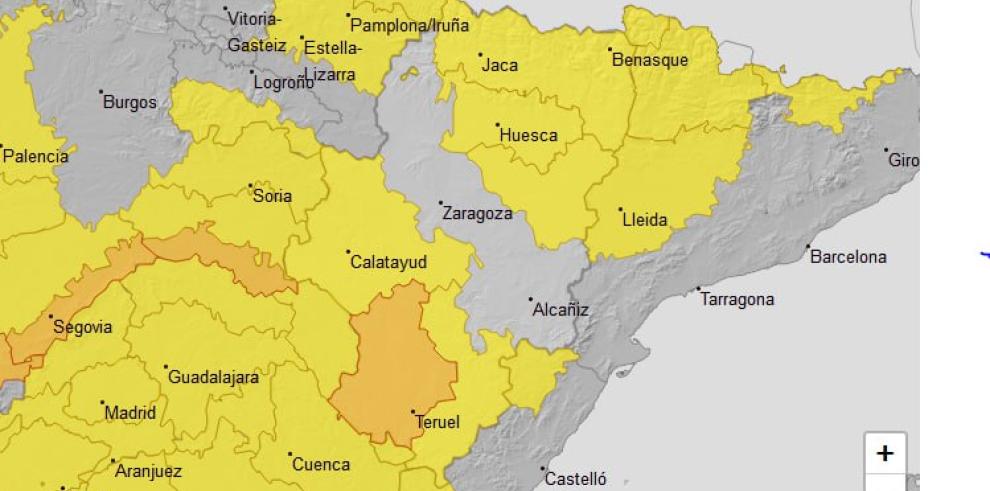 Aviso naranja por temperaturas minimas 28 febrero