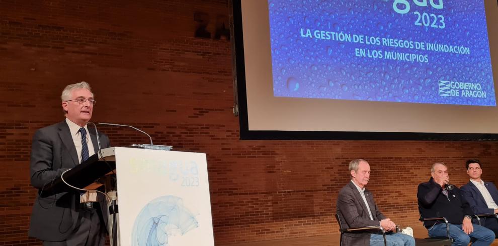 Joaquín Olona en la clausura de la jornada en la Feria de Zaragoza.