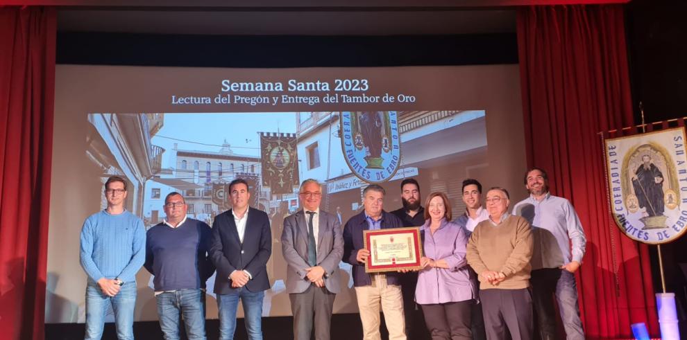 El consejero Olona, durante la entrega del Tambor de Oro 2023.