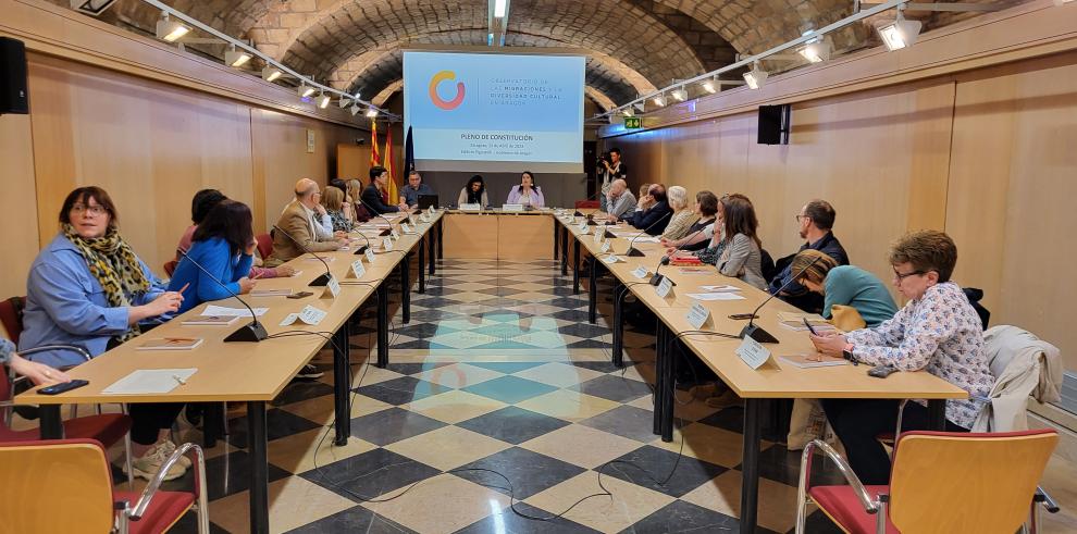 Imagen de la sesión constitutiva del Observatorio de las Migraciones y la Diversidad Cultural en Aragón
