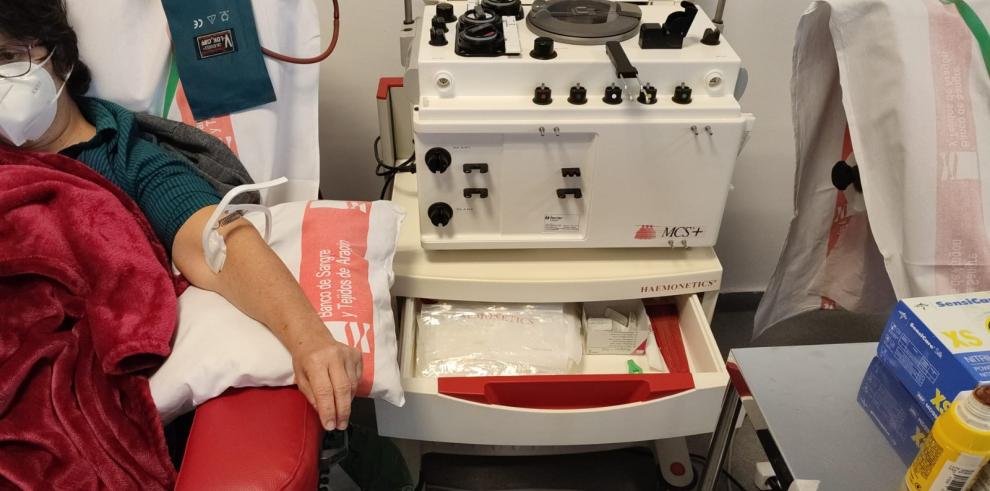 Máquinas de donación por aféresis en el Banco de Sangre y Tejidos de Aragón.