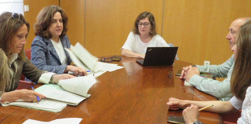 Marta Aparicio, al fondo, preside la reunión de la Junta de Herencias para determinar los proyectos seleccionados.