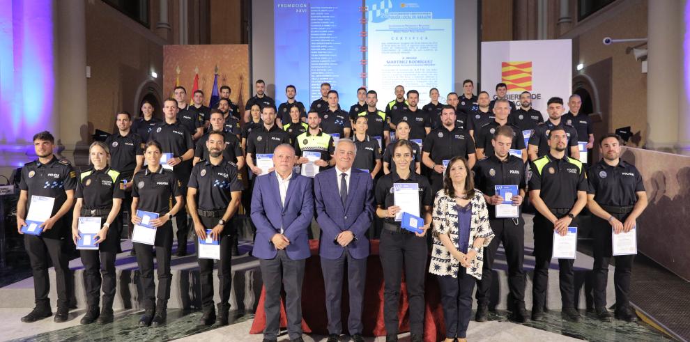 Acto de clausura del XXVI Curso de Formación para el ingreso en los Cuerpos de Policía Local de Aragón