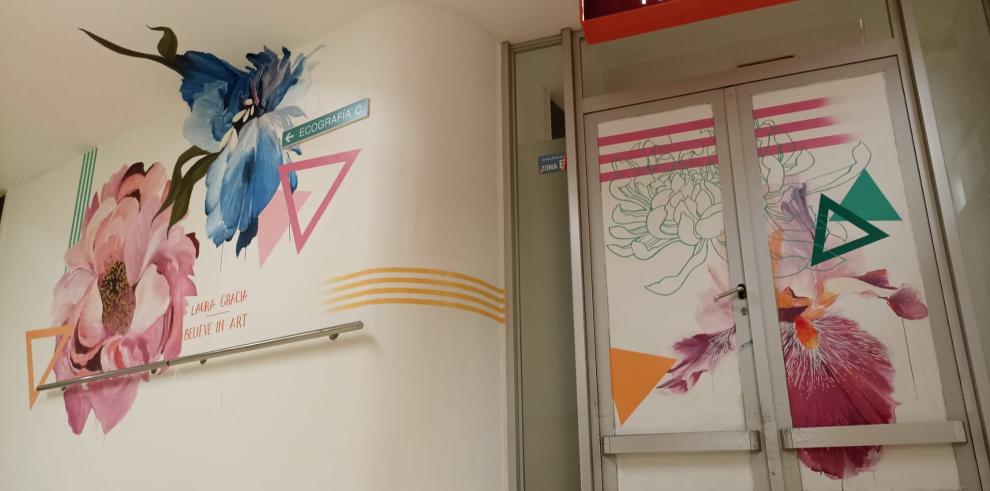 Intervención artística en los paritorios del Hospital Clínico.