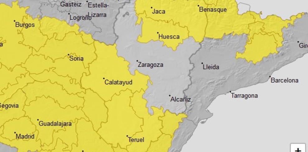 Aviso amarillo por lluvias y tormentas. Lunes, 5 de junio