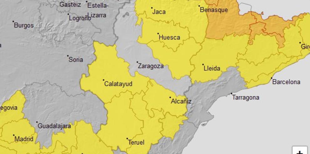 Ampliación de aviso amarillo por lluvias