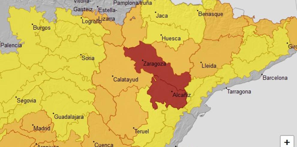 Avisos meteorológicos Aragón, 11 de julio