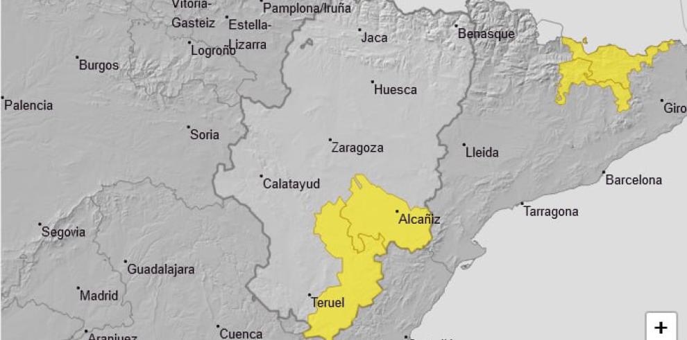 El aviso por tormentas se ha ampliado también para la zona del Bajo Aragón.