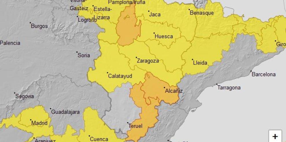 Aumenta a nivel naranja el aviso por tormentas esta tarde en Gúdar y Maestrazgo.