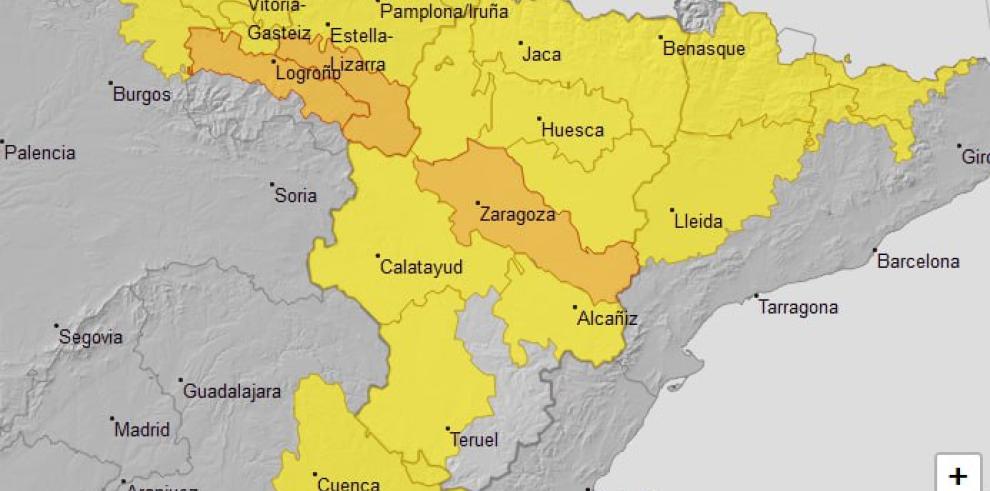 Avisos nivel naranja y amarillo temperaturas máximas