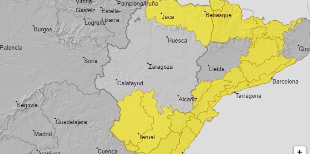 Aviso amarillo de tormentas y rachas fuertes de viento