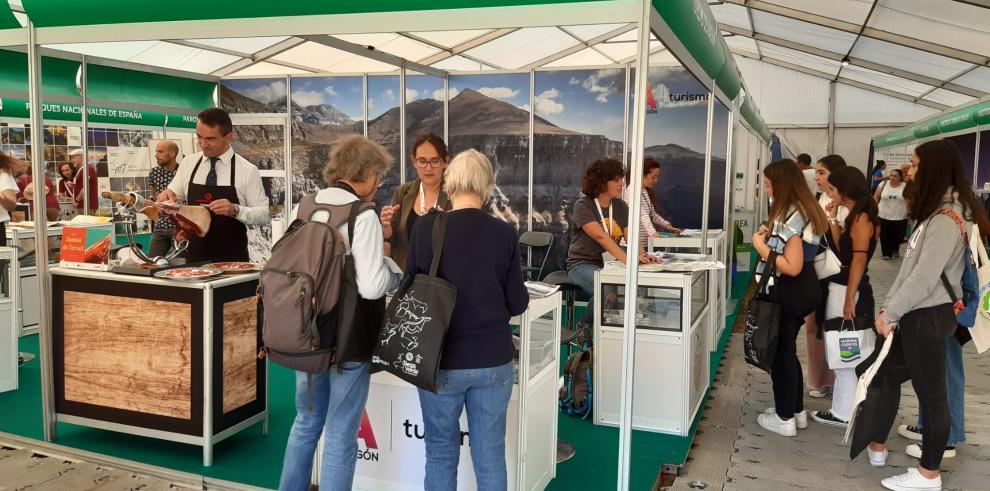 El stand de Aragón, en la feria de turismo de naturaleza.