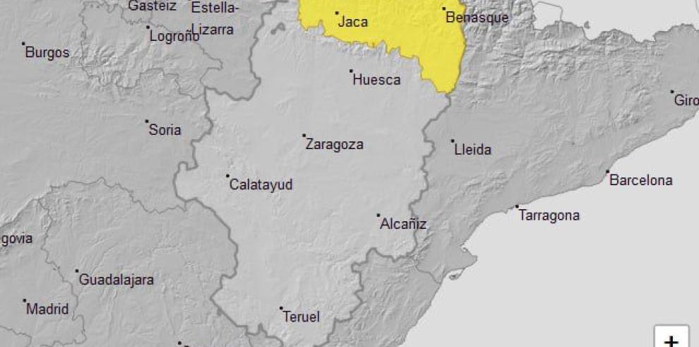 Aviso amarillo por lluvias y tormentas para este domingo en el Pirineo