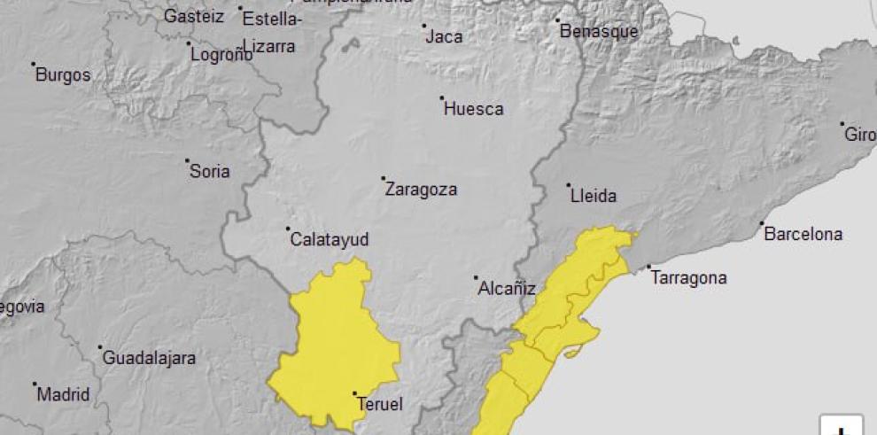 Aviso amarillo por lluvias y tormentas, 19 de septiembre