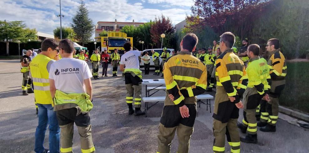 Simulacro de incendio forestal en Calamocha