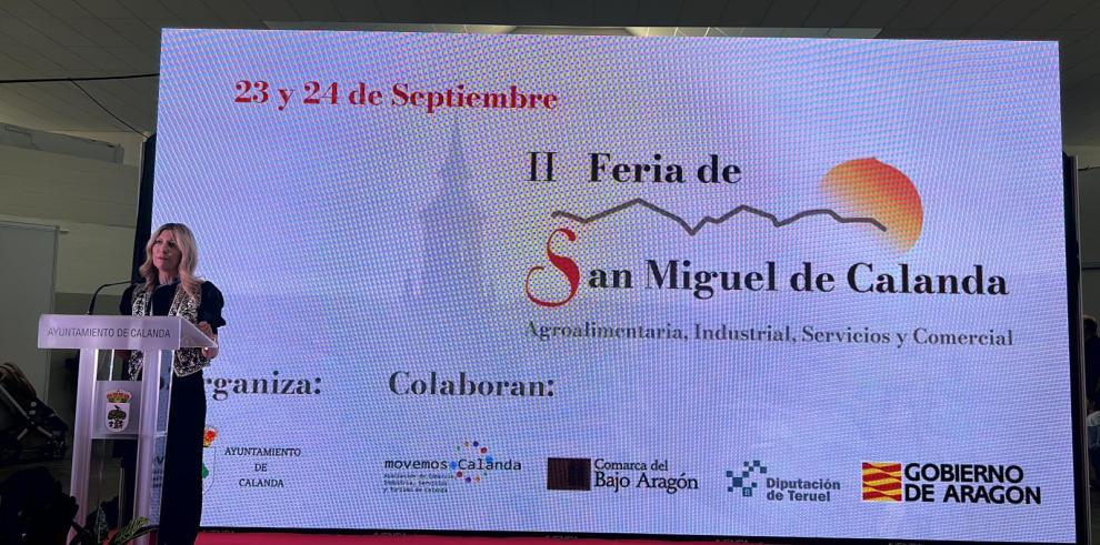 Mar Vaquero ha participado este sábado en la inauguración de la Feria San Miguel de Calanda