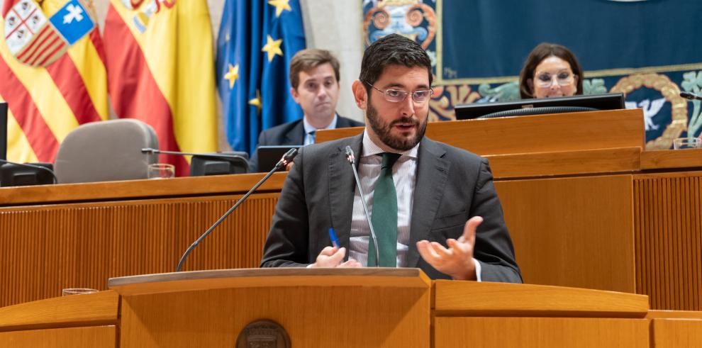 Alejandro Nolasco, este viernes en el Pleno de las Cortes