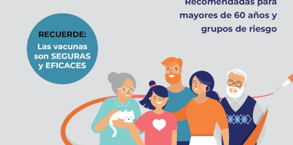 Cartel de la campaña de vacunación de gripe y COVID