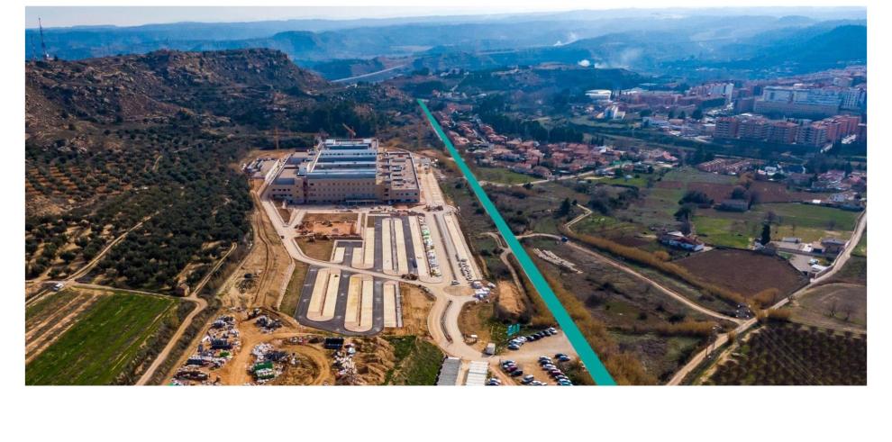 La línea verde muestra por donde discurre el vial