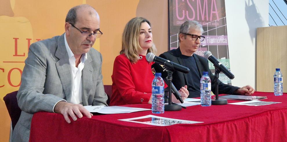 La consejera de Educación, Ciencia y Universidades, Claudia Pérez Forniés, en la presentación de los conciertos del CSMA 2023/2024.