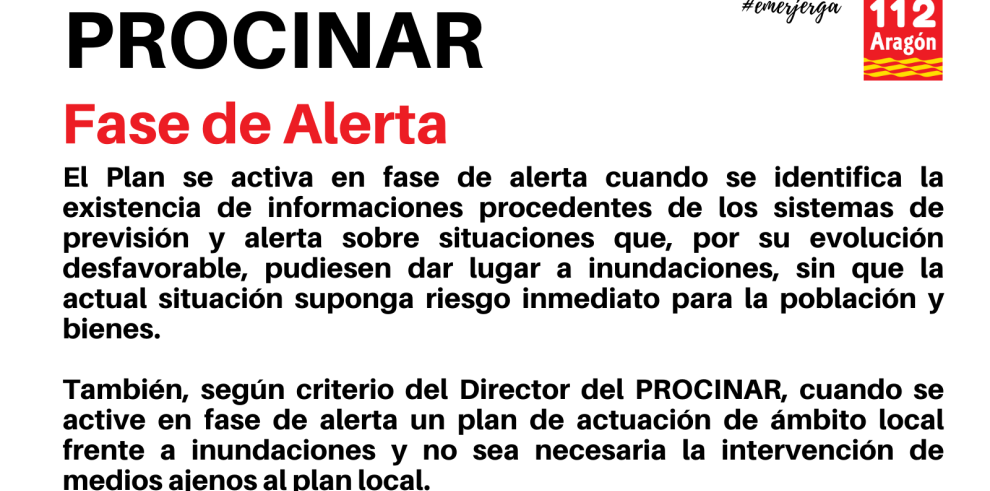 El PROCINAR ha pasado a fase de alerta hoy lunes 4 de marzo