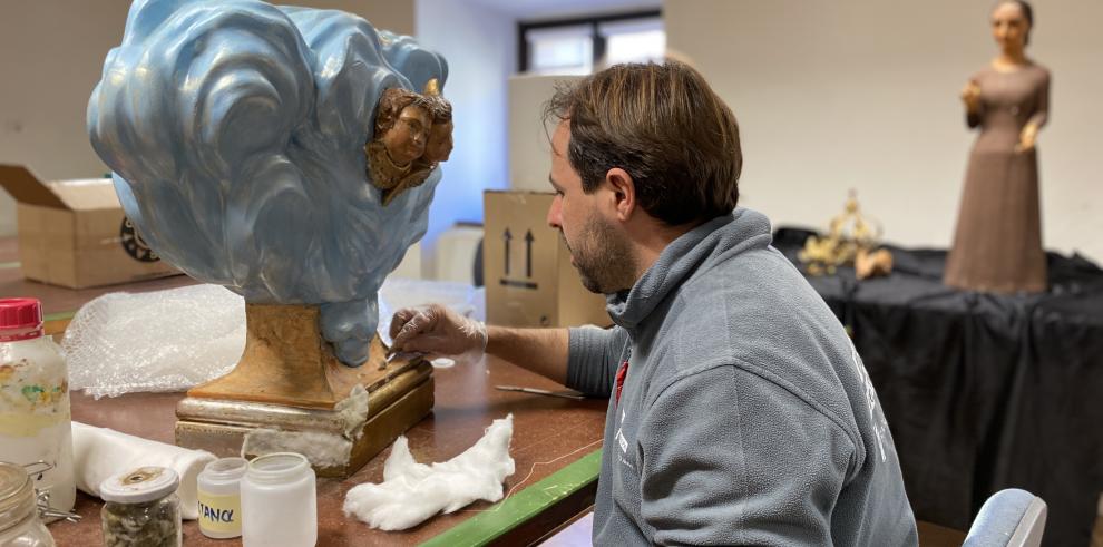 Trabajos de restauración realizados por la Fundación Santa María de Albarracín.