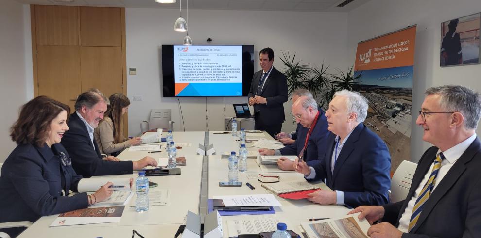 Reunión del Consejo Rector del Aeropuerto de Teruel celebrada hoy.