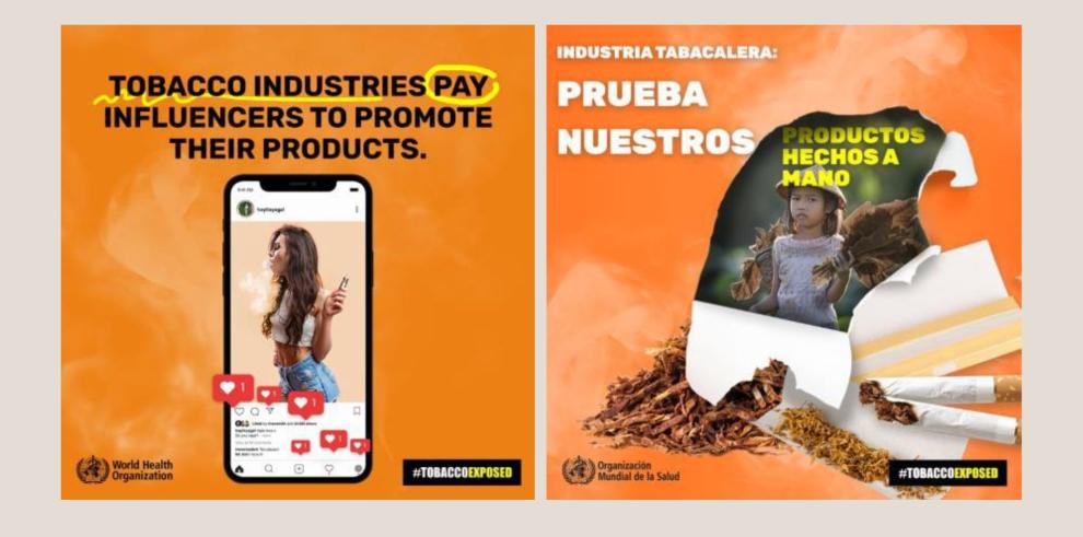 Carteles de la OMS del Día Mundial sin Tabaco