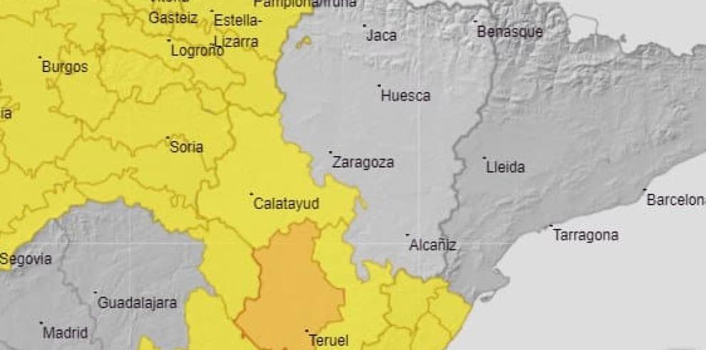 Aviso naranja por tormentas en Albarracín y Jiloca
