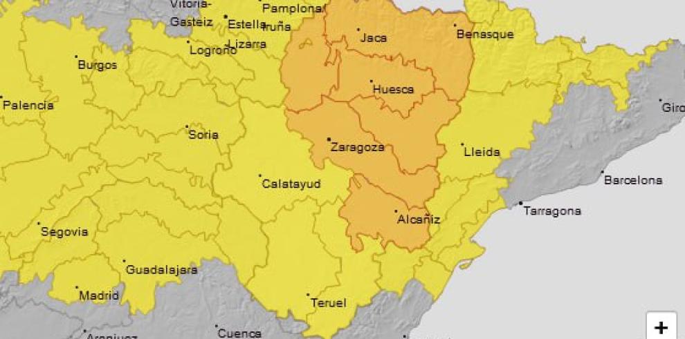 Aviso naranja por tormentas, jueves 20 de junio