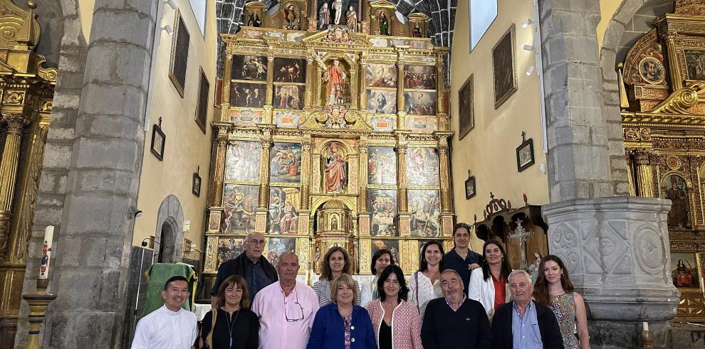 Presentación de la restauración del retablo mayor de la iglesia de Yebra de Basa.