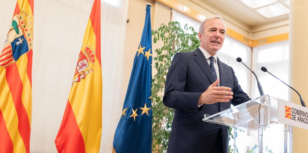 El presidente de Aragón, Jorge Azcón, informa sobre las modificaciones en el Gobierno tras la renuncia de VOX