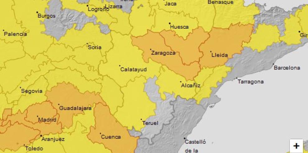 Avisos por temperaturas máximas, 9 de agosto