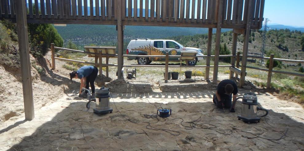 'Camino El Berzal', uno de los yacimientos de icnitas donde trabaja desde hace cuatro años la Fundación Dinópolis.