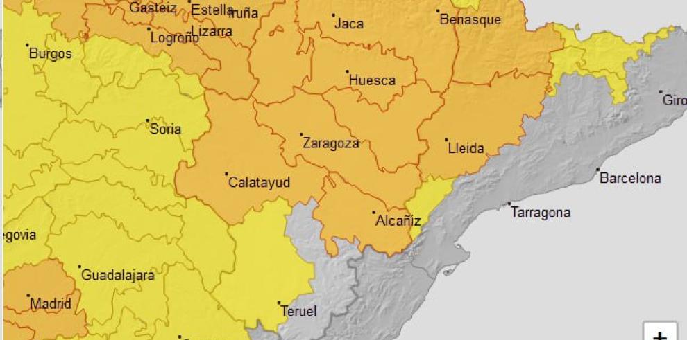 Aviso por temperaturas máximas en Aragón para el 11 de agosto