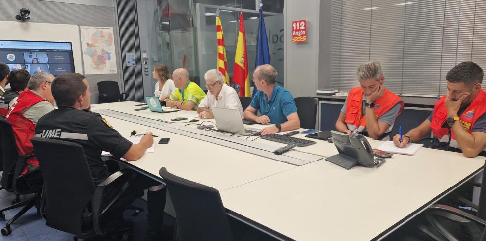 Imagen de la reunión de la CECOP celebrada en la sede del 112 esta noche