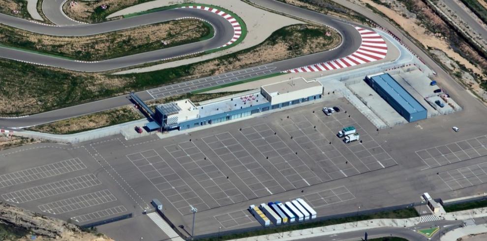 Zona de kart de MotorLand donde se instala desde este viernes el Puesto de Mando Avanzado para el GP Aragón