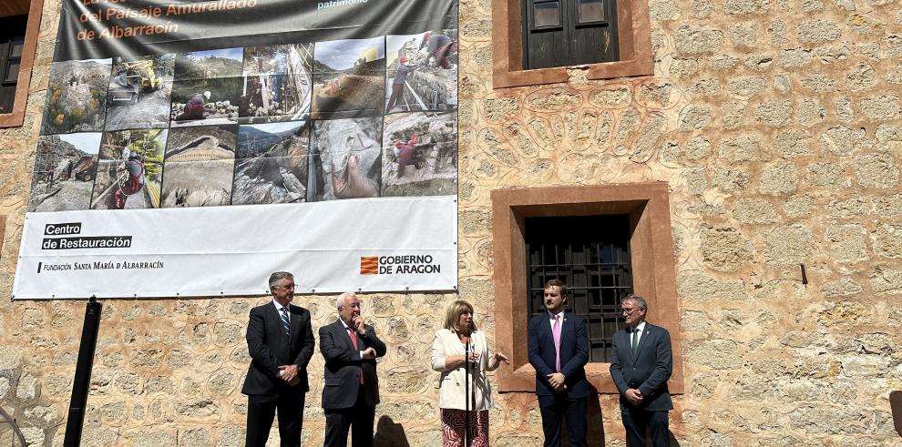 Tomasa Hernández en la presentación de los Paisajes Amurallados de Albarracín.