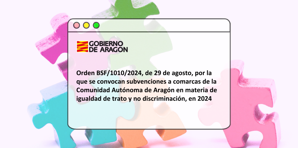 La convocatoria subvenciones por la igualdad de trato en las comarcas está abierta hasta el próximo 3 de octubre