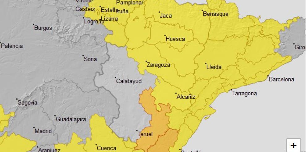 Avisos meteorológicos Aragón, 15 de octubre