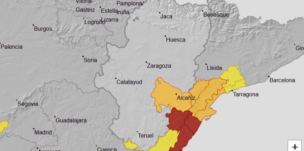 Imagen del artículo Ampliado a nivel naranja hasta las 18 h de hoy el aviso por lluvias en Bajo Aragón