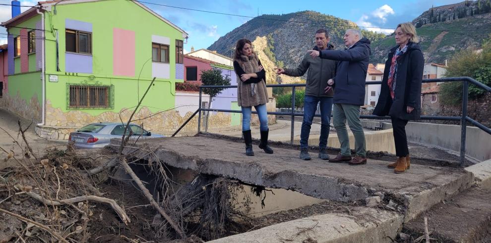 Octavio López ha comprobado los daños de la DANA en Montalbán, junto a su alcalde, la directora general de Administración Local y la directora gerente de SVA.