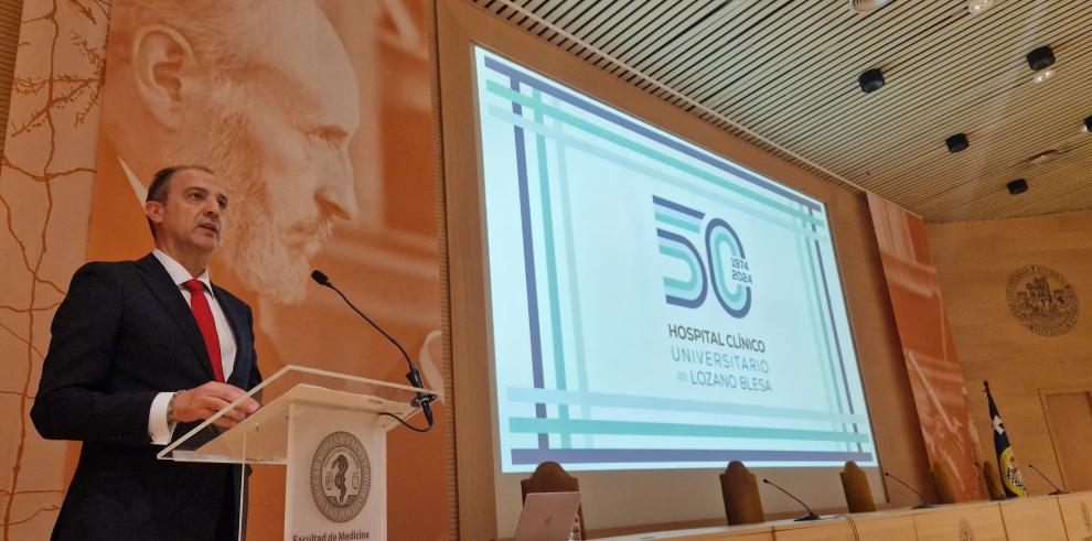 El consejero de Sanidad interviene en el acto institucional del 50 aniversario del Hospital Clínico Universitario Lozano Blesa de Zaragoza