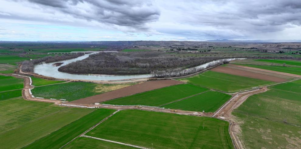 Vista aérea de la primera fase, en la que se ve el trazado de la tubería.