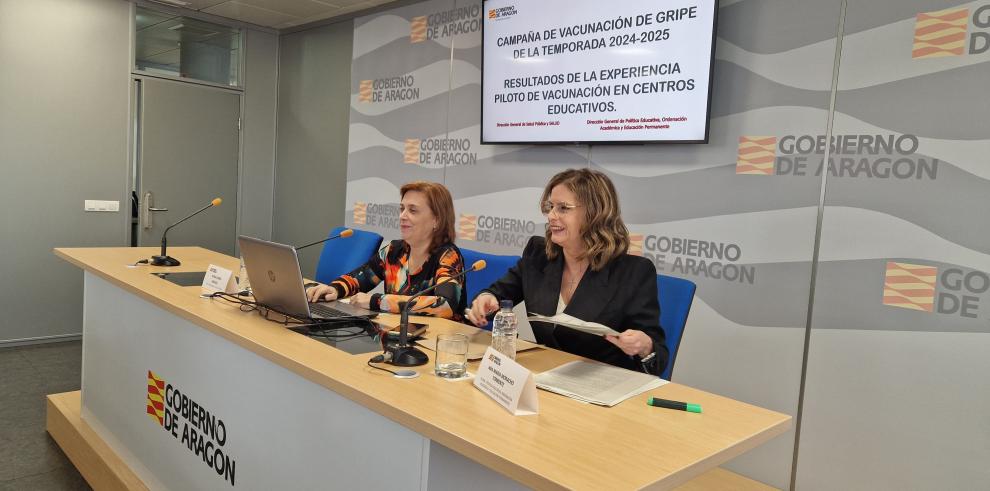 Ana Moracho (en primer plano) y Nuria Gayán, en rueda de prensa, han mostrado su satisfacción por el resultado del plan de pilotaje