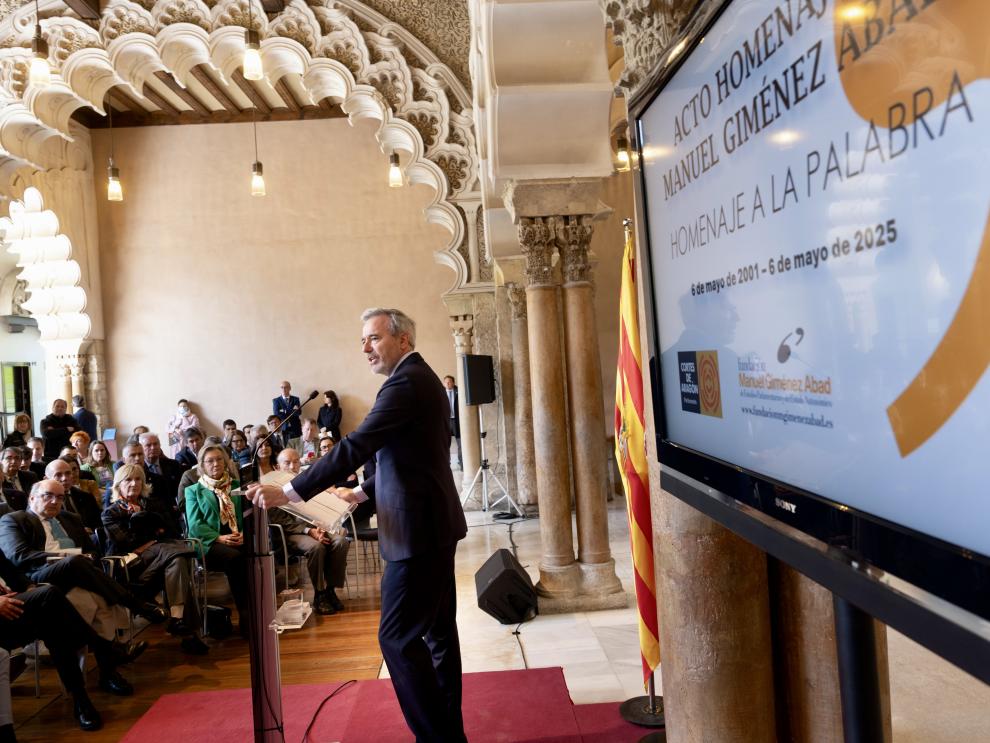 Imagen del artículo El presidente Azcón pide no traicionar el legado de Manuel Giménez Abad, un hombre bueno, comprometido con su tierra y con la democracia