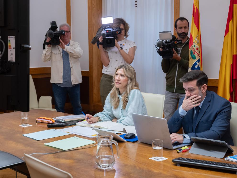 La vicepresidenta y consejera de Presidencia, Economía y Justicia del Gobierno de Aragón, Mar Vaquero, participa telemáticamente en el Consejo Interterritorial de Internacionalización.